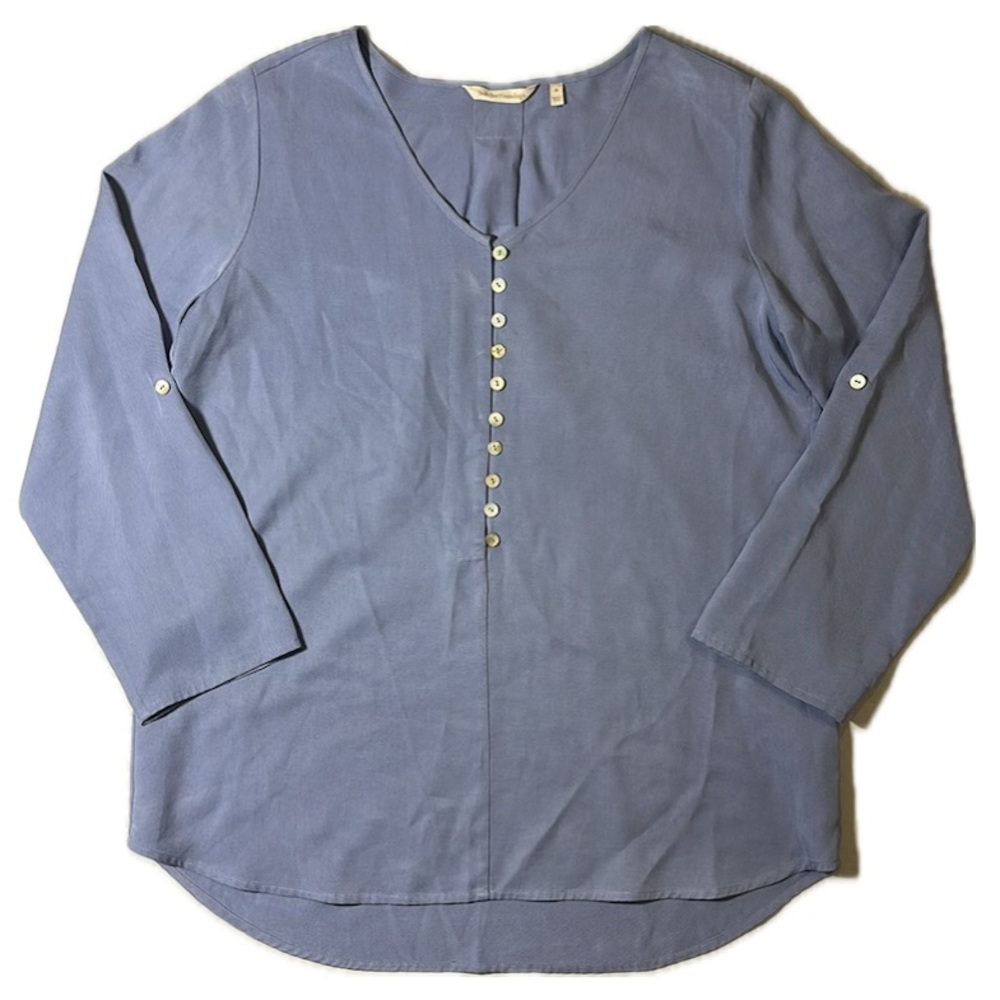 Medium Shirt by Soft Surroundings adult Medium tunic blouse‎ roll tab sleeve